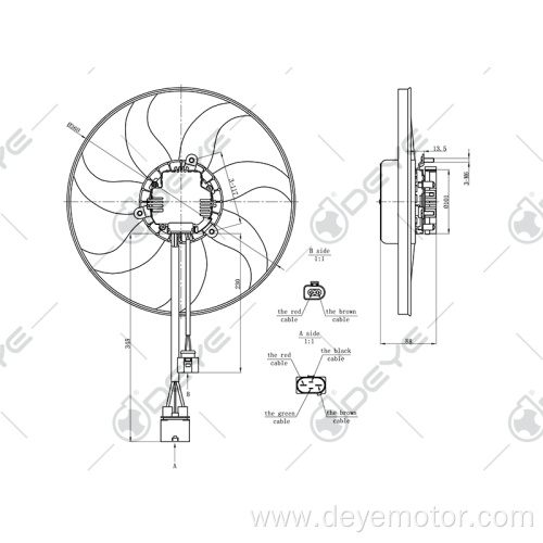 Auto radiator cooling fan for A3 TT VW